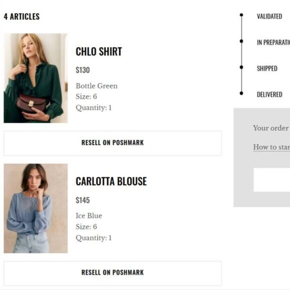 Sezane Carlotta Silk Blouse - Ice Blue - 38 / 6 - EUC - Picture 3 of 3